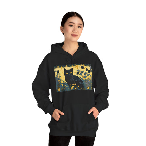 Bella Moonpaw, Black Cat Unisex Hoodie w Front Pocket