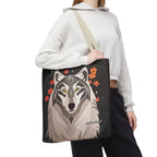 Art Deco Wolf Tote Bag with Cotton Handles For Everyday Use, 3 Sizes