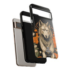 Wolf with Flowers, Animal Cell Phone Case - Apple, Samsung, Google Pixel