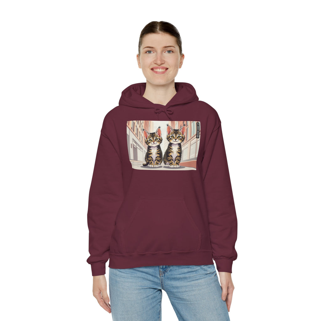 Cute Tabby Kittens Hooded Sweatshirt, Cozy Gift for Pet Owners, Cat Mom Hoodie, Cute Cat Sweatshirt, Cat-Themed Apparel, Animal Lover Gift