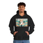 Art Deco Tabby Cat, Unisex Hoodie w Front Pocket