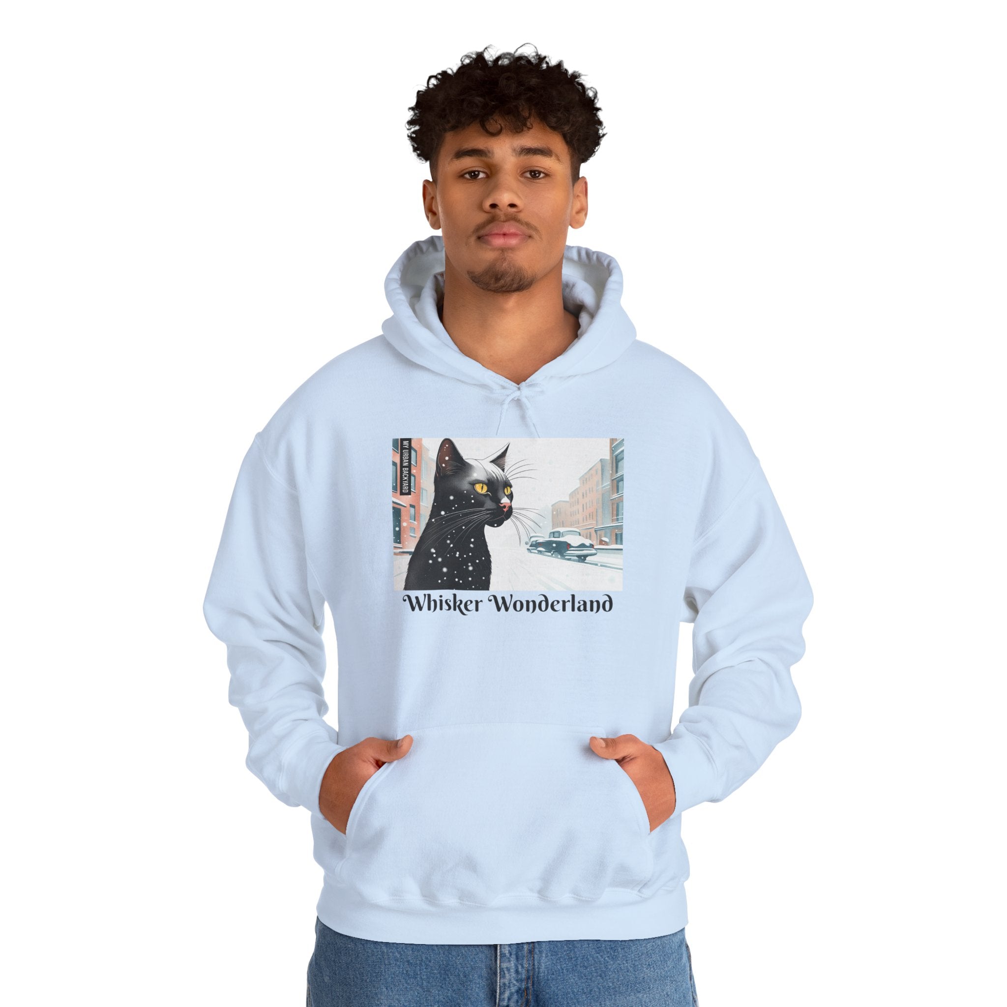 Whisker Wonderland, Cat Unisex Hoodie w Front Pocket