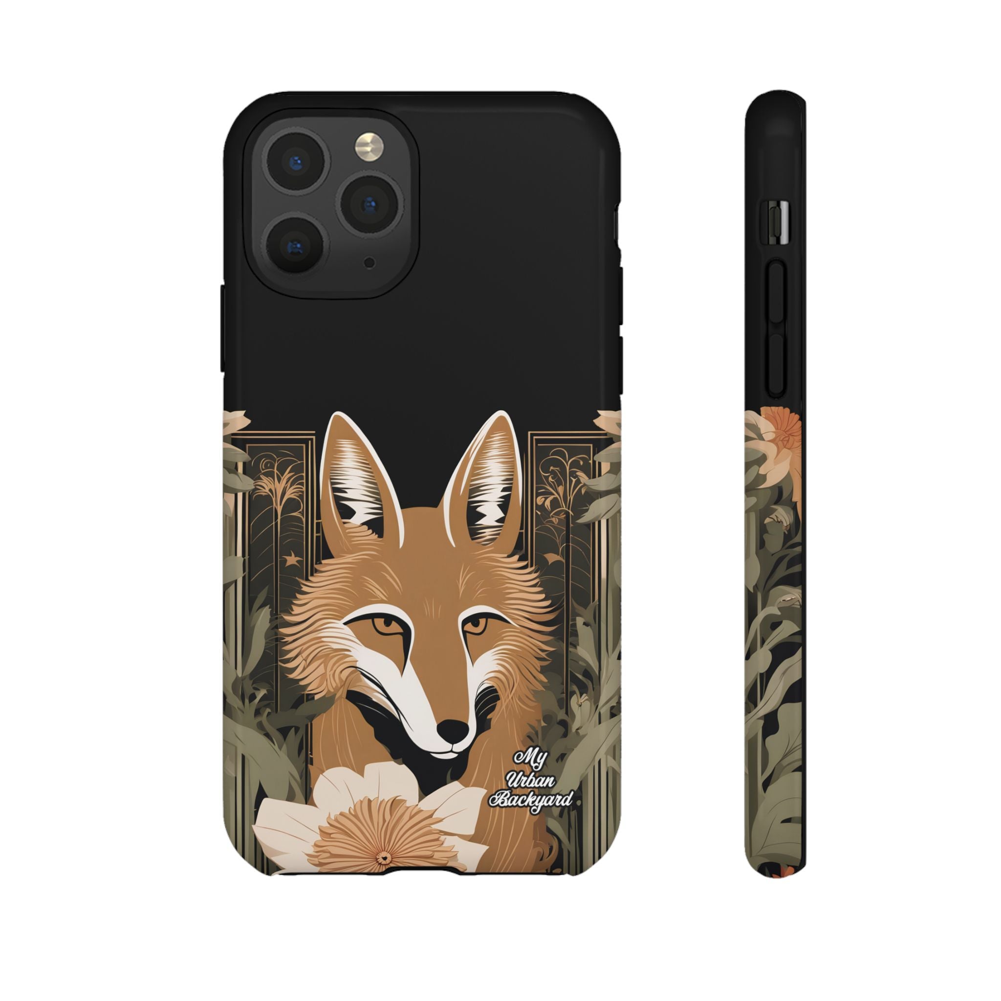 Art Deco Coyote with Flower, Cell Phone Case - Apple, Samsung, Google Pixel