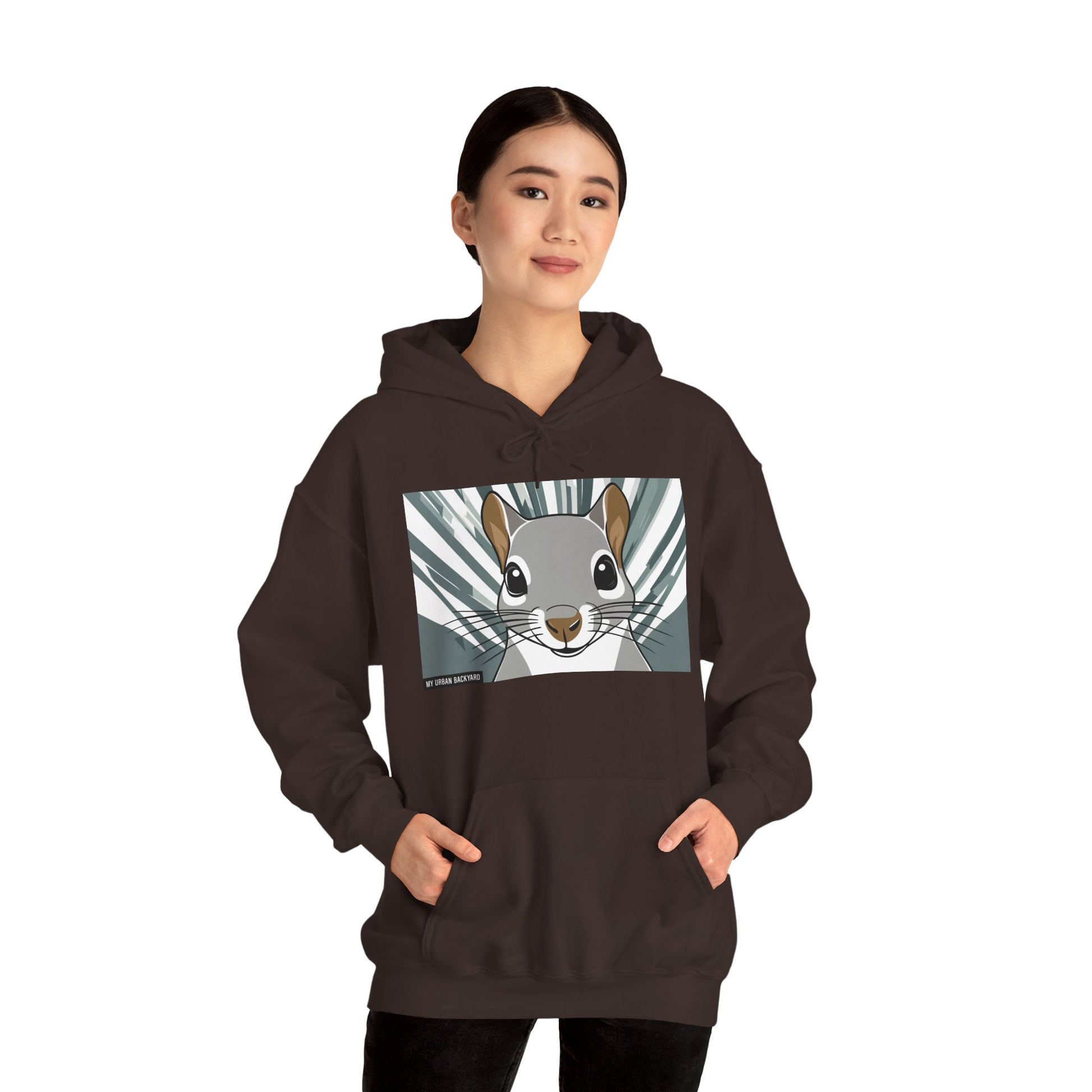 Cute Squirrel Graphic Hoodie, Cozy Unisex Sweatshirt, Nature Lover Gift, Autumn Fashion, Animal Art Clothing