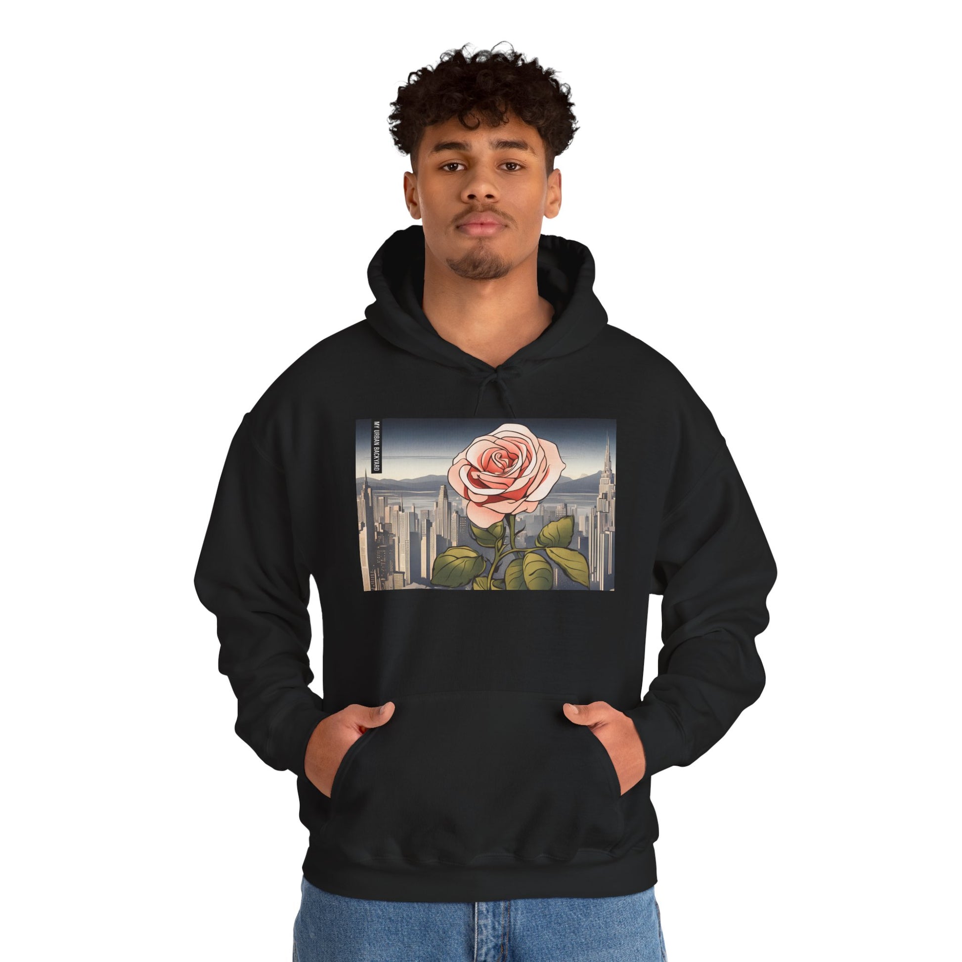 City Rose Unisex Hoodie - Cozy Gift for Plant Lovers, Floral Sweatshirt for Spring, Comfortable Everyday Wear, Birthday Present