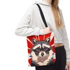 Ziggy Starspaws, Raccoon Tote Bag with Cotton Handles For Everyday Use, 3 Sizes