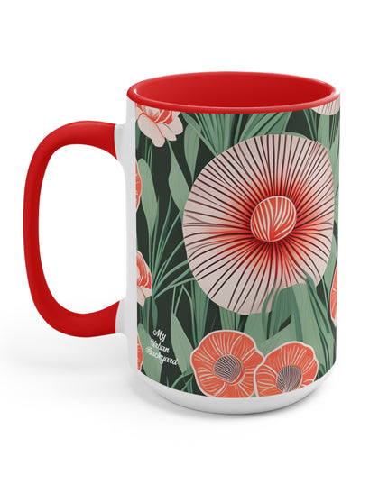 Art Deco Flowers, Ceramic Mug - Perfect for Coffee, Tea, and More!