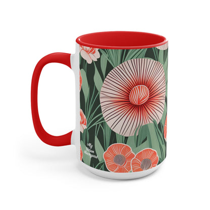 Art Deco Flowers, Ceramic Mug - Perfect for Coffee, Tea, and More!