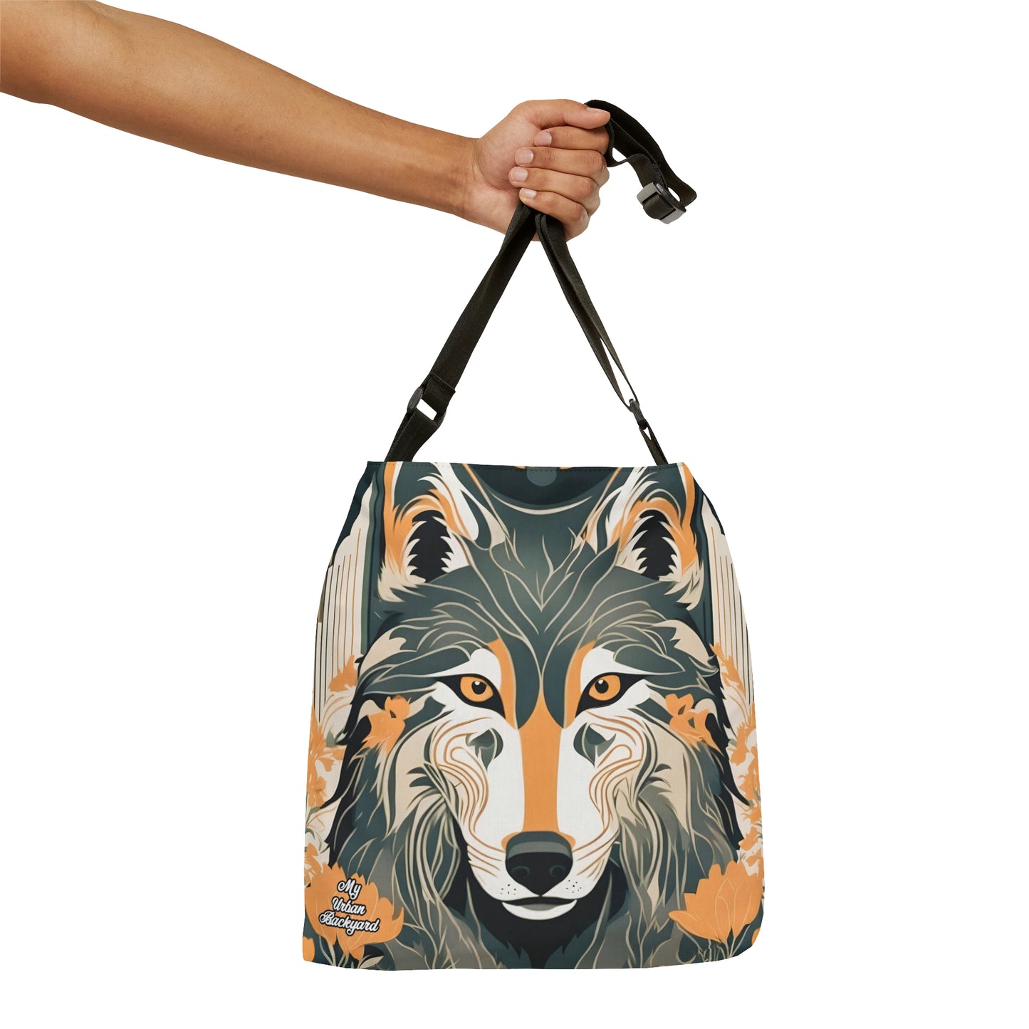 Art Deco Wolf, Tote Bag with Adjustable Strap - Trendy and Versatile