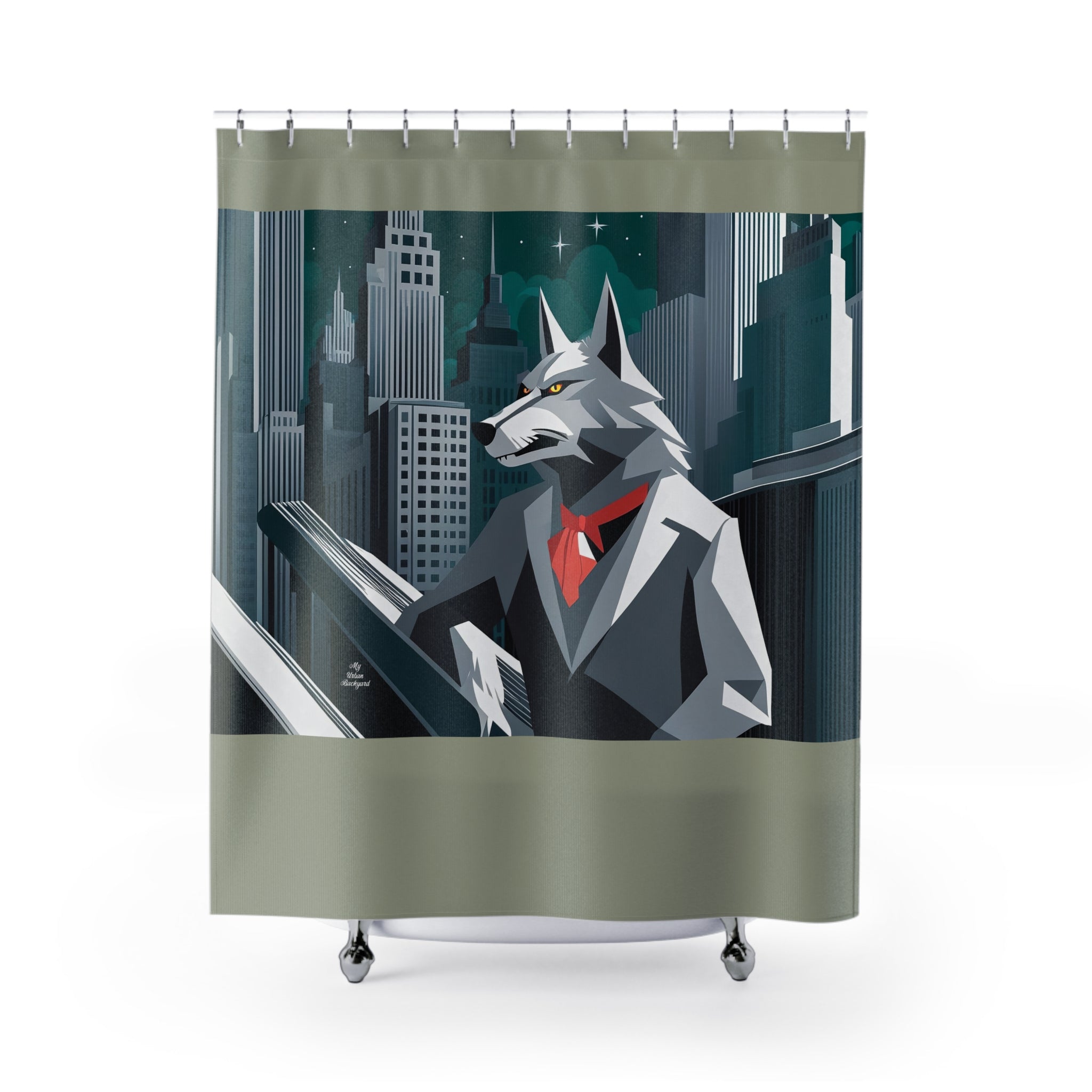 Sage Shower Curtain with Cinderhowl - 71" x 74"
