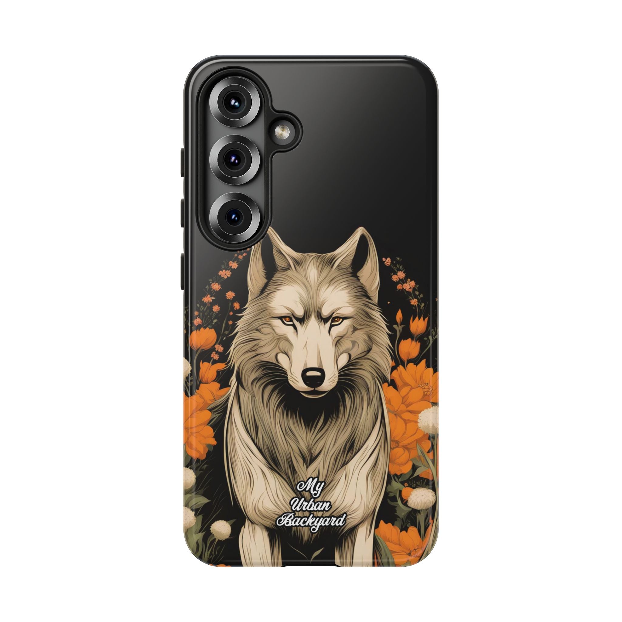 Wolf with Flowers, Animal Cell Phone Case - Apple, Samsung, Google Pixel