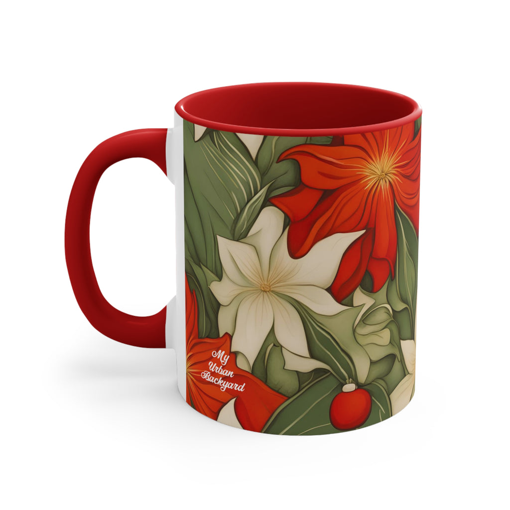 Christmas Flowers, Ceramic Mug - Perfect for Coffee, Tea, and More!