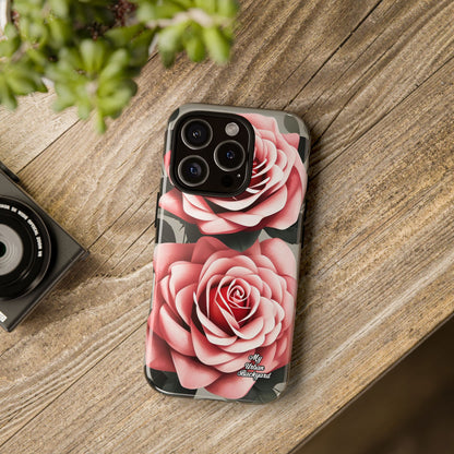 Pink Rose Flowers, Cell Phone Case - Apple, Samsung or Google Pixel