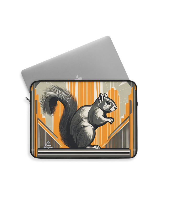 Art Deco Squirrel, Laptop Carrying Case, Top Loading Sleeve for School or Work