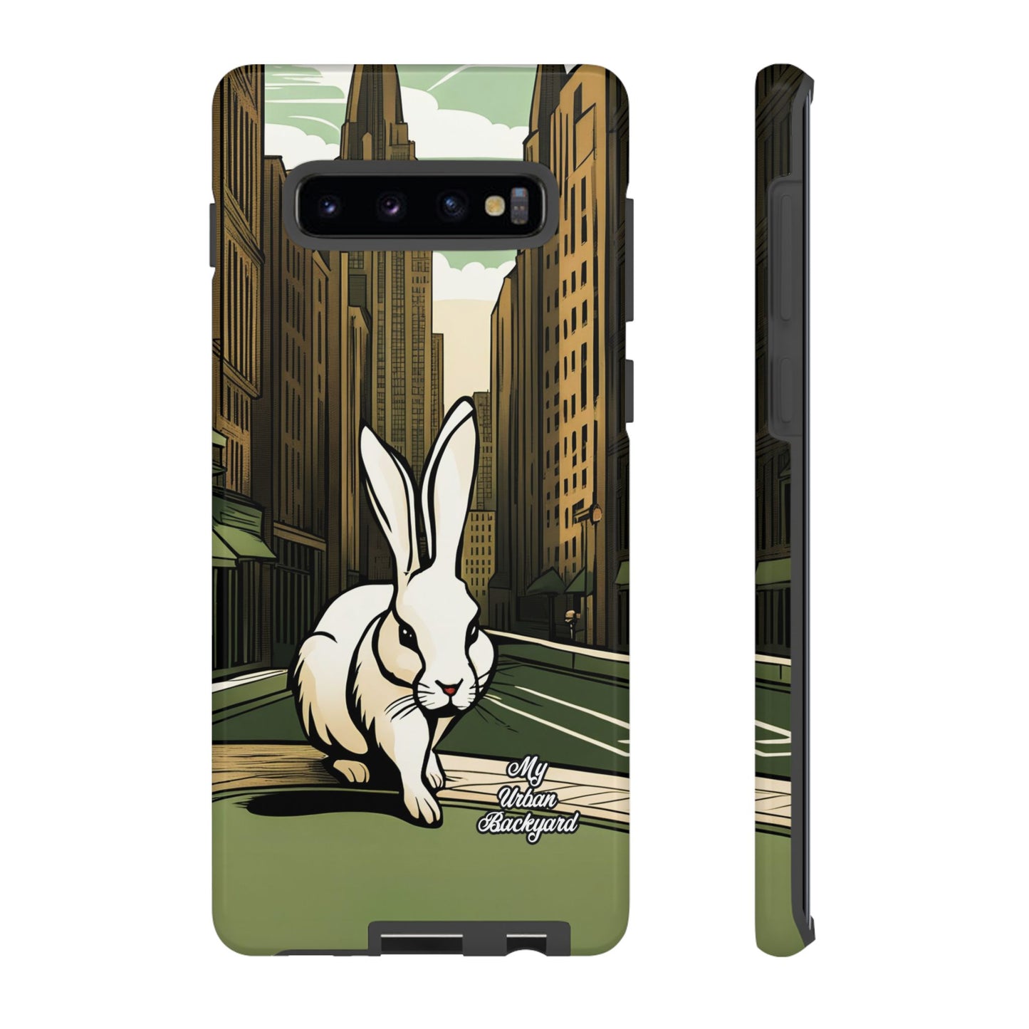 White Rabbit on a City Street, Cell Phone Case - Apple, Samsung, or Google Pixel