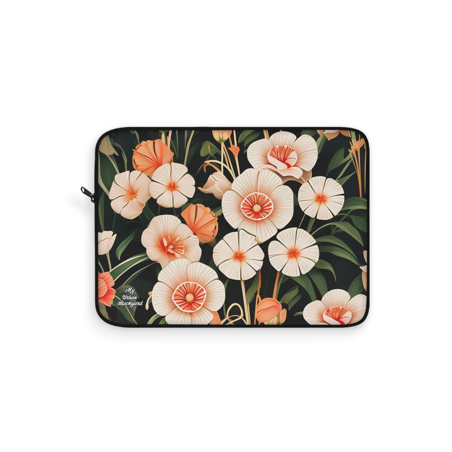 Art Deco Flowers, Laptop Carrying Case, Top Loading Sleeve for School or Work