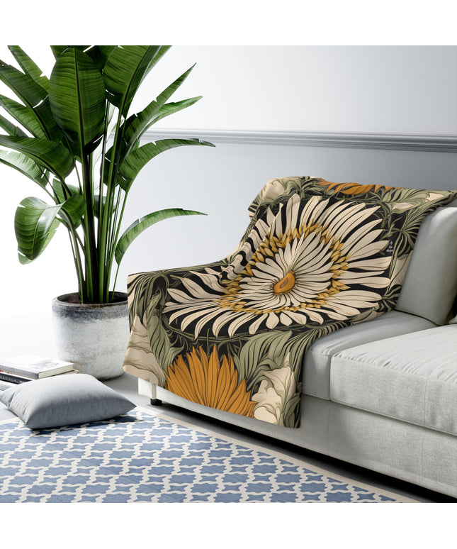 Large Wildflower, Sherpa Fleece Blanket for Cozy Warmth, 50"x60"