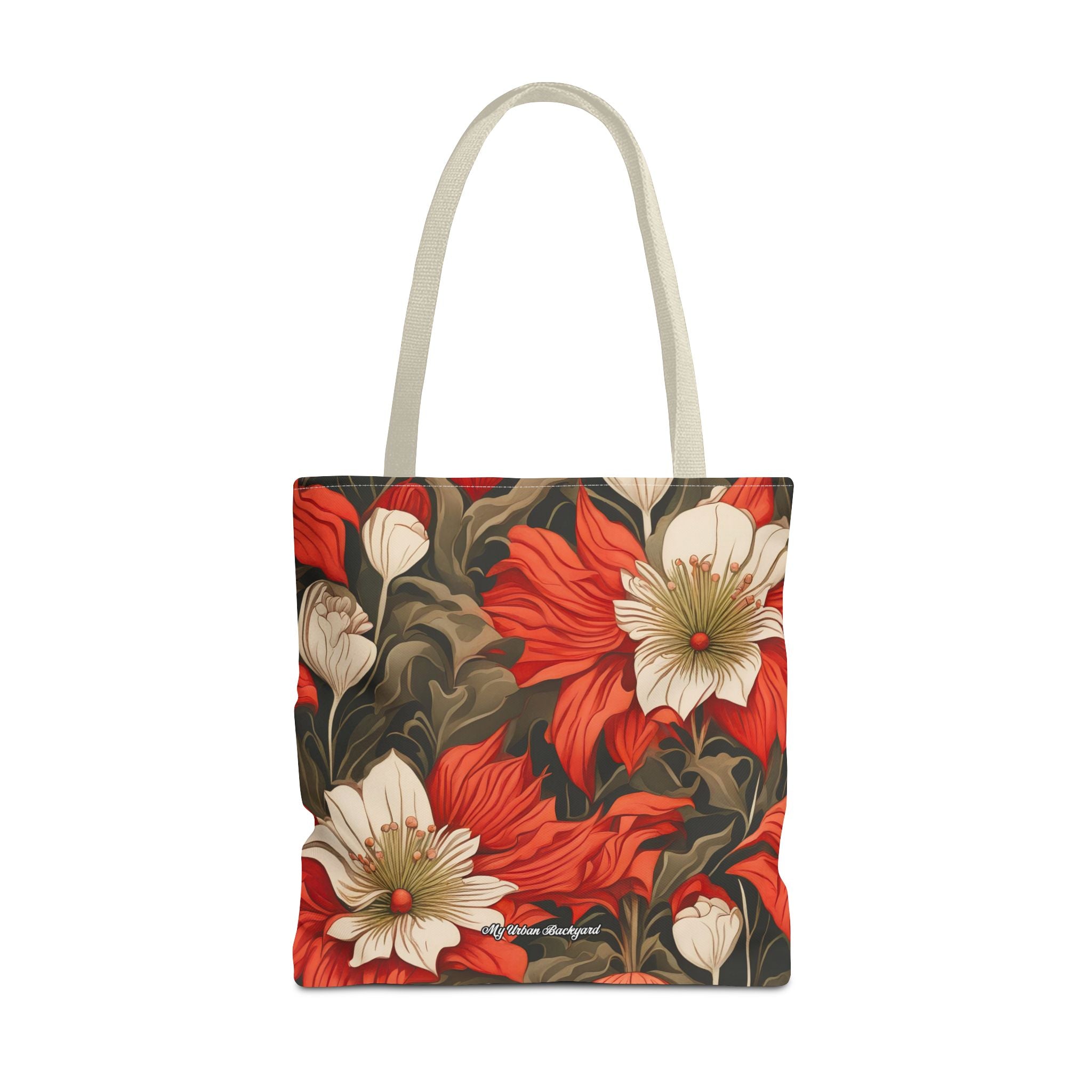 Holiday Flowers Tote Bag with Cotton Handles For Everyday Use, 3 Sizes