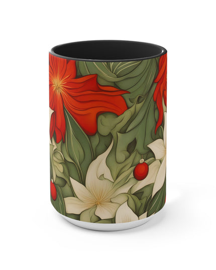 Christmas Flowers, Ceramic Mug - Perfect for Coffee, Tea, and More!