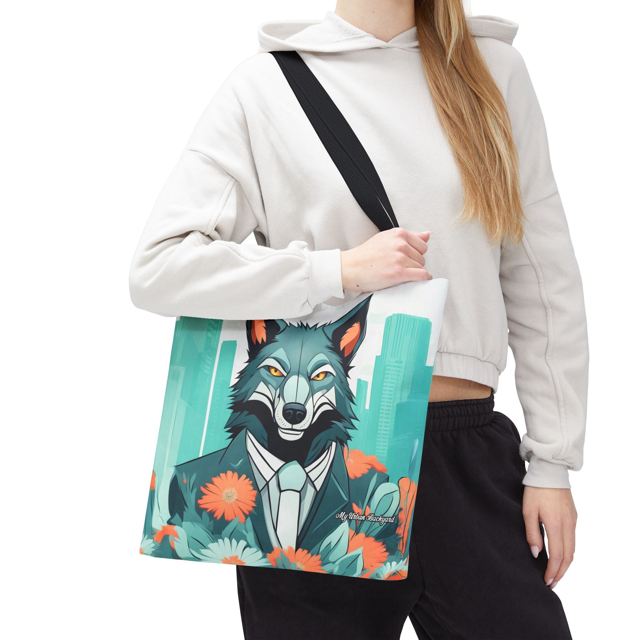 Vincent Blueclaw, Wolf Tote Bag with Cotton Handles For Everyday Use, 3 Sizes