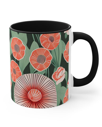 Art Deco Flowers, Ceramic Mug - Perfect for Coffee, Tea, and More!