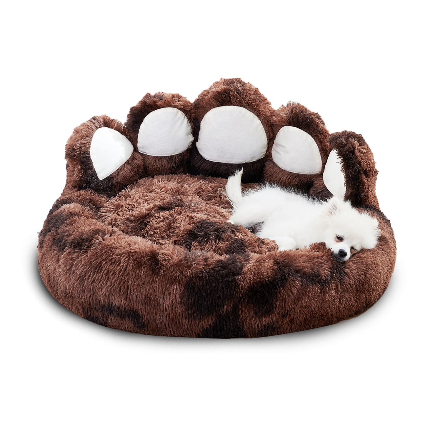 Cozy Plush Bear Paw Shape Pet Bed For Small And Medium Dogs And Cats