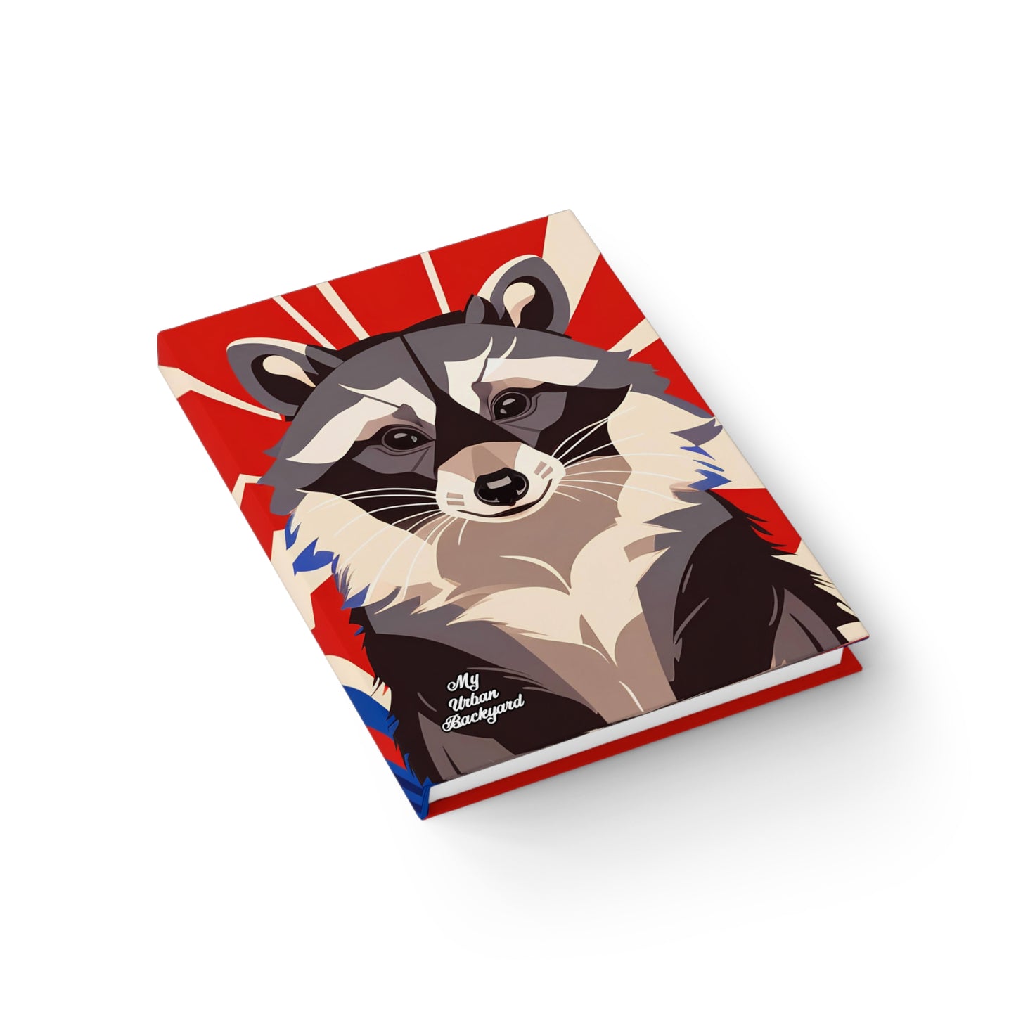 Raccoon on Art Deco Rays, Hardcover Notebook Journal - Write in Style