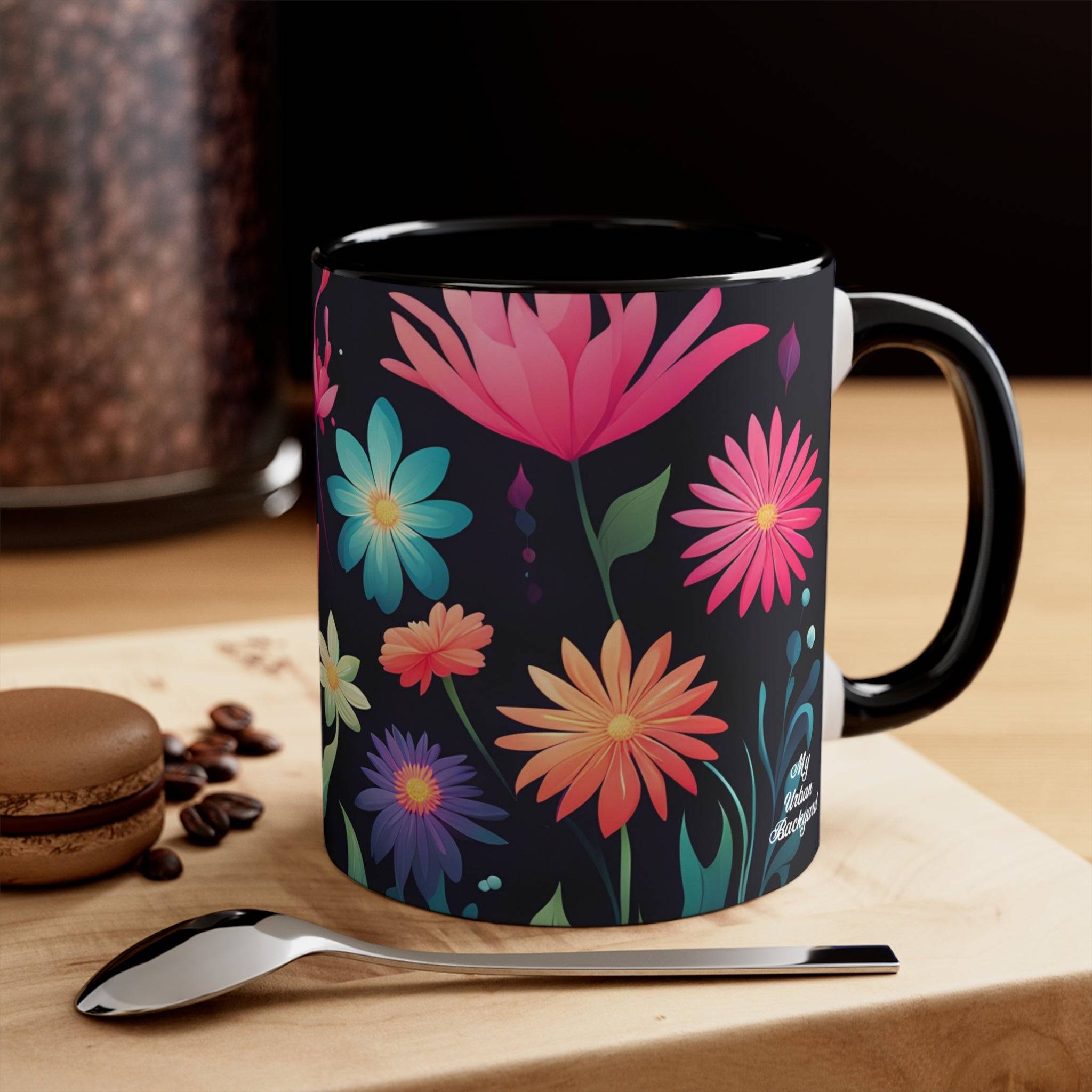 Ceramic Mug for Coffee, Tea, Hot Cocoa. Home/Office, Colorful Flowers