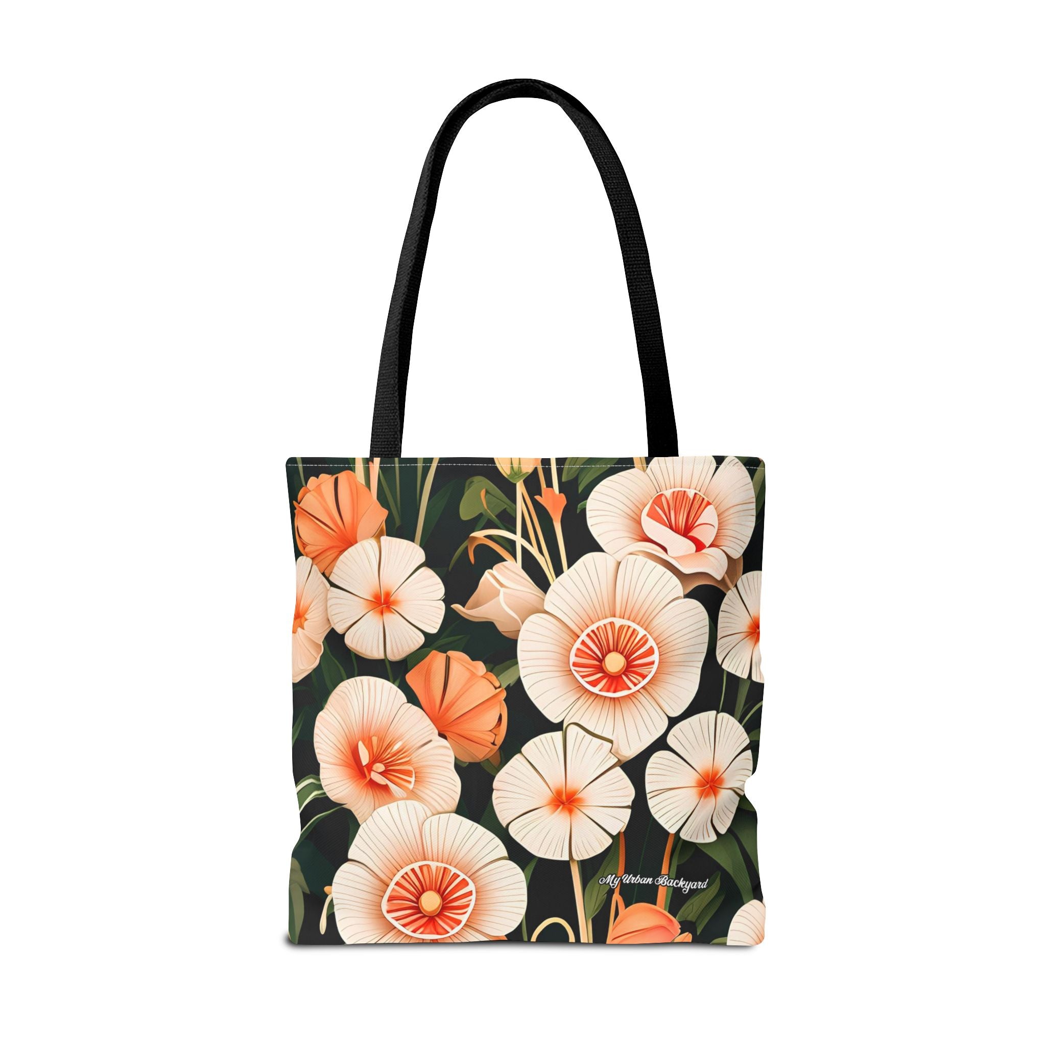 Art Deco Flowers Tote Bag with Cotton Handles For Everyday Use, 3 Sizes