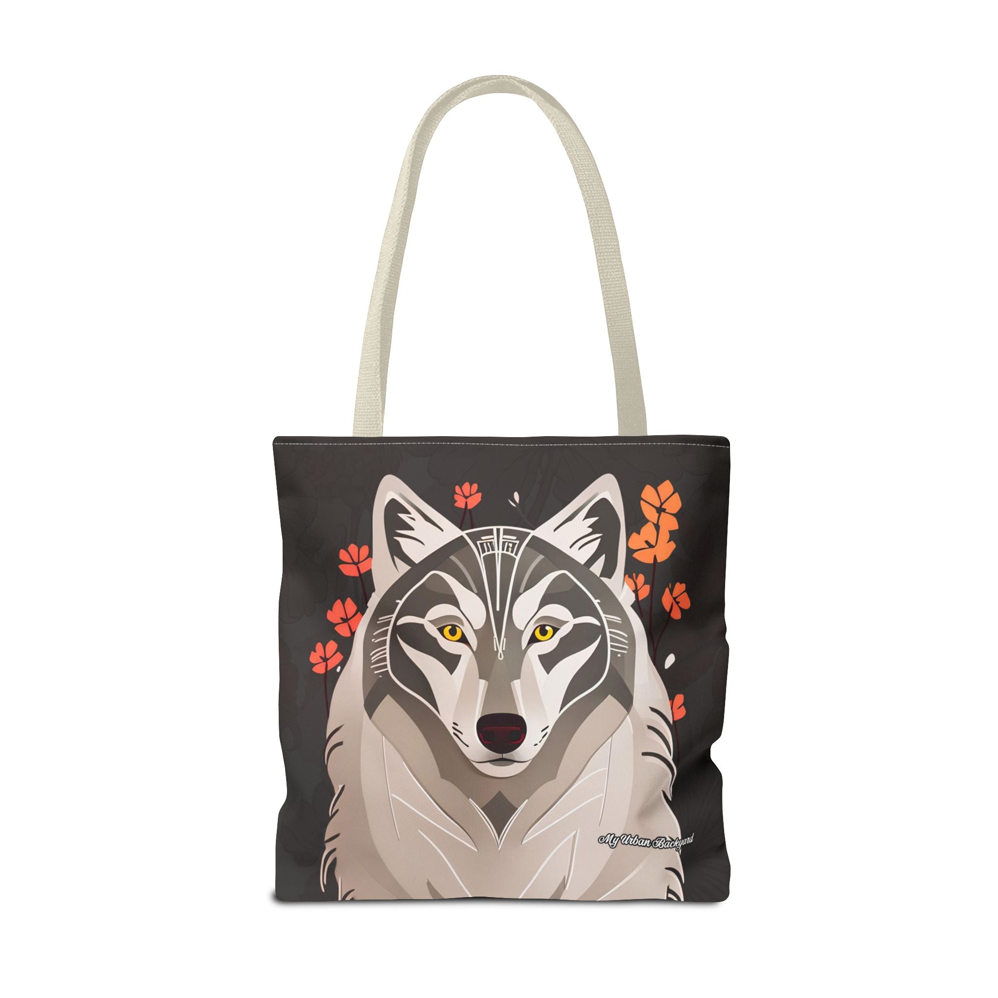 Art Deco Wolf Tote Bag with Cotton Handles For Everyday Use, 3 Sizes