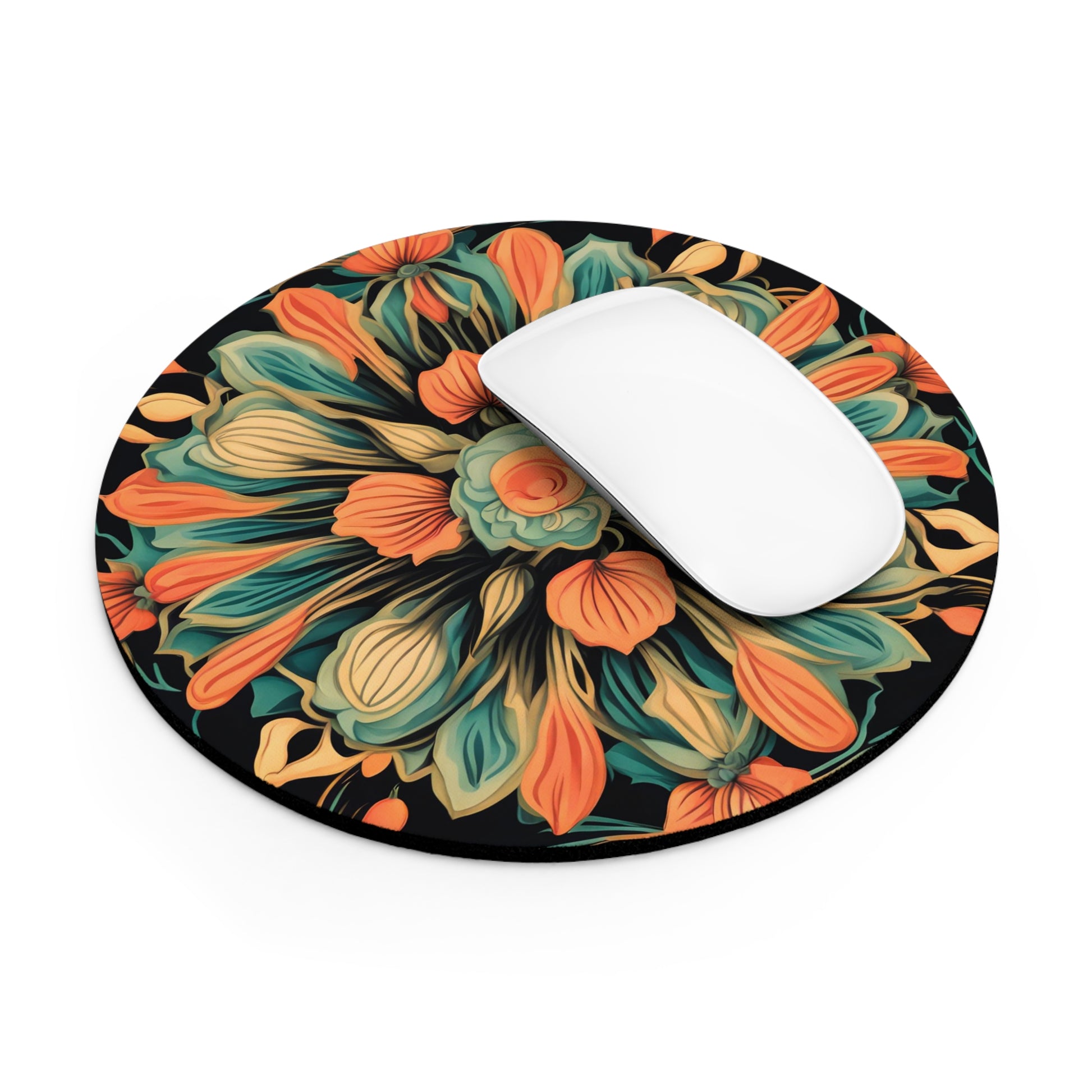 Vibrant Floral Mouse Pad, Colorful Office Decor, Gift for Home Office, Bohemian Desk Accessory