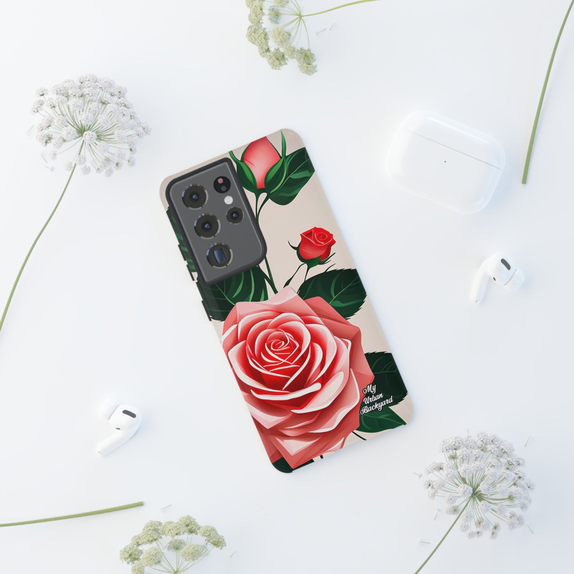 Pink Rose Flowers, Cell Phone Case - Apple, Samsung, Google Pixel