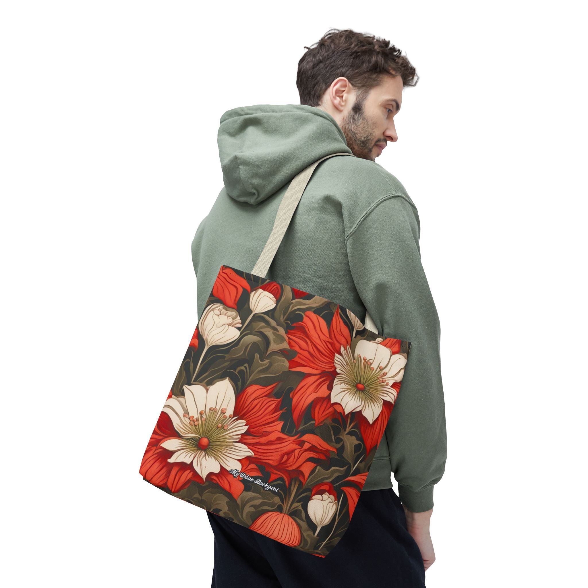 Holiday Flowers, Tote Bag with Cotton Handles