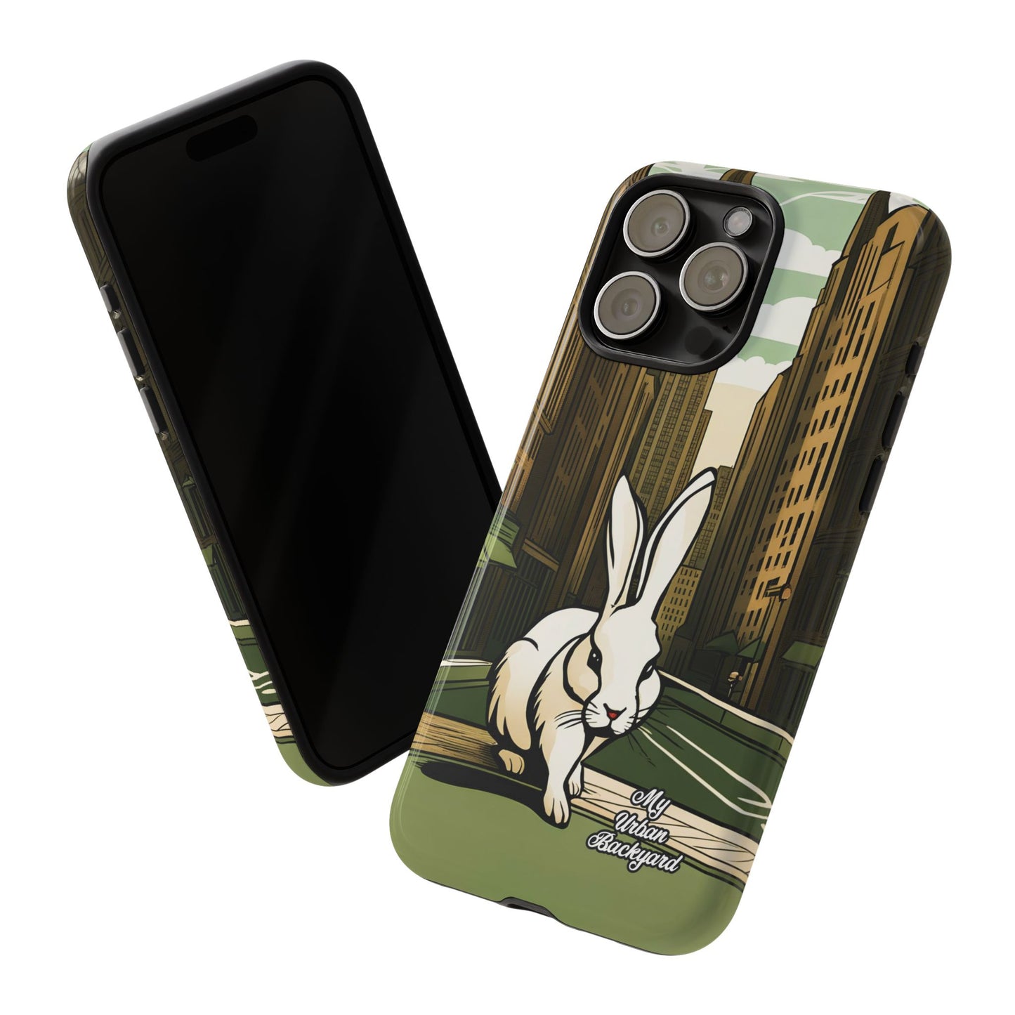 White Rabbit on a City Street, Cell Phone Case - Apple, Samsung, or Google Pixel