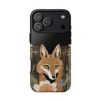 Art Deco Coyote with Flower, Cell Phone Case - Apple, Samsung, Google Pixel