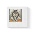 Orange-Eyed Wolf Floral Napkins