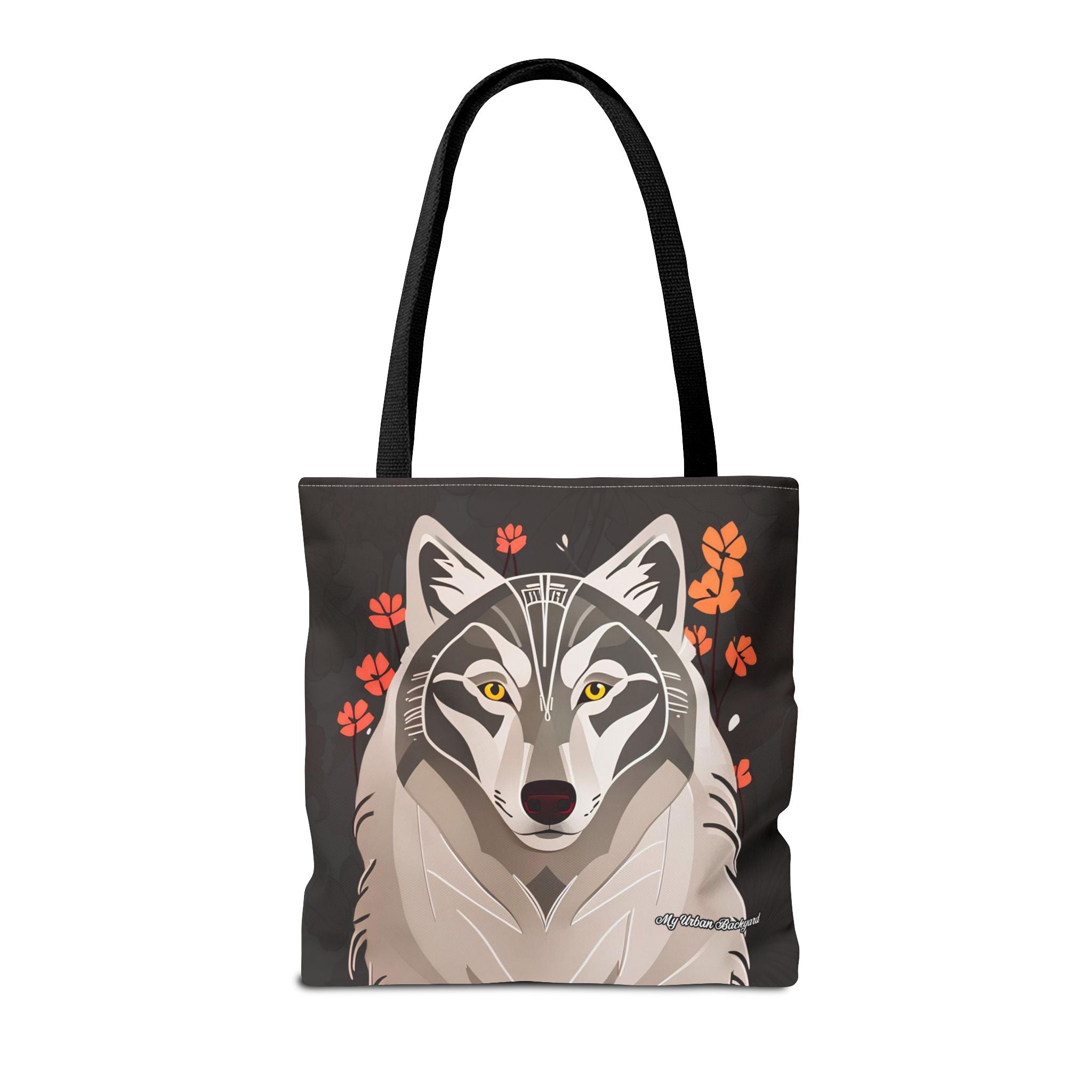 Art Deco Wolf Tote Bag with Cotton Handles For Everyday Use, 3 Sizes