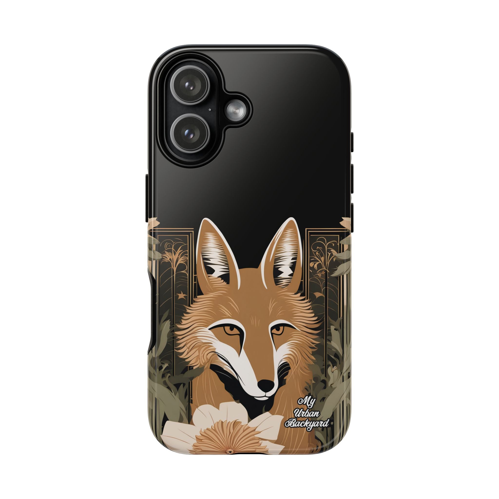 Art Deco Coyote with Flower, Cell Phone Case - Apple, Samsung, Google Pixel