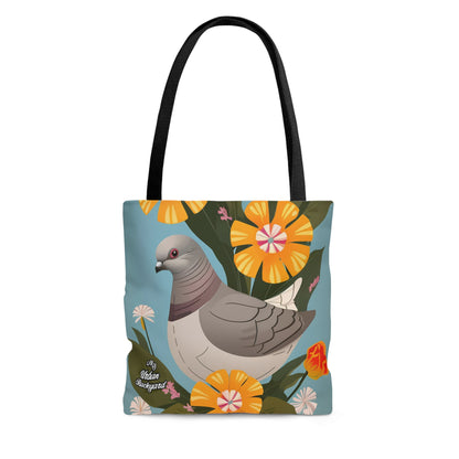 Pigeon and Yellow Flowers, Tote Bag for Everyday Use - Durable and Functional