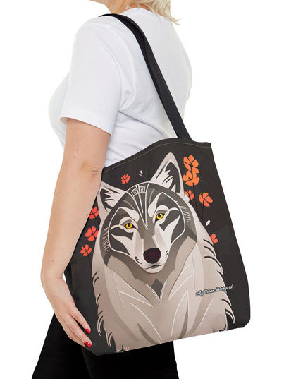 Art Deco Wolf Tote Bag with Cotton Handles For Everyday Use, 3 Sizes