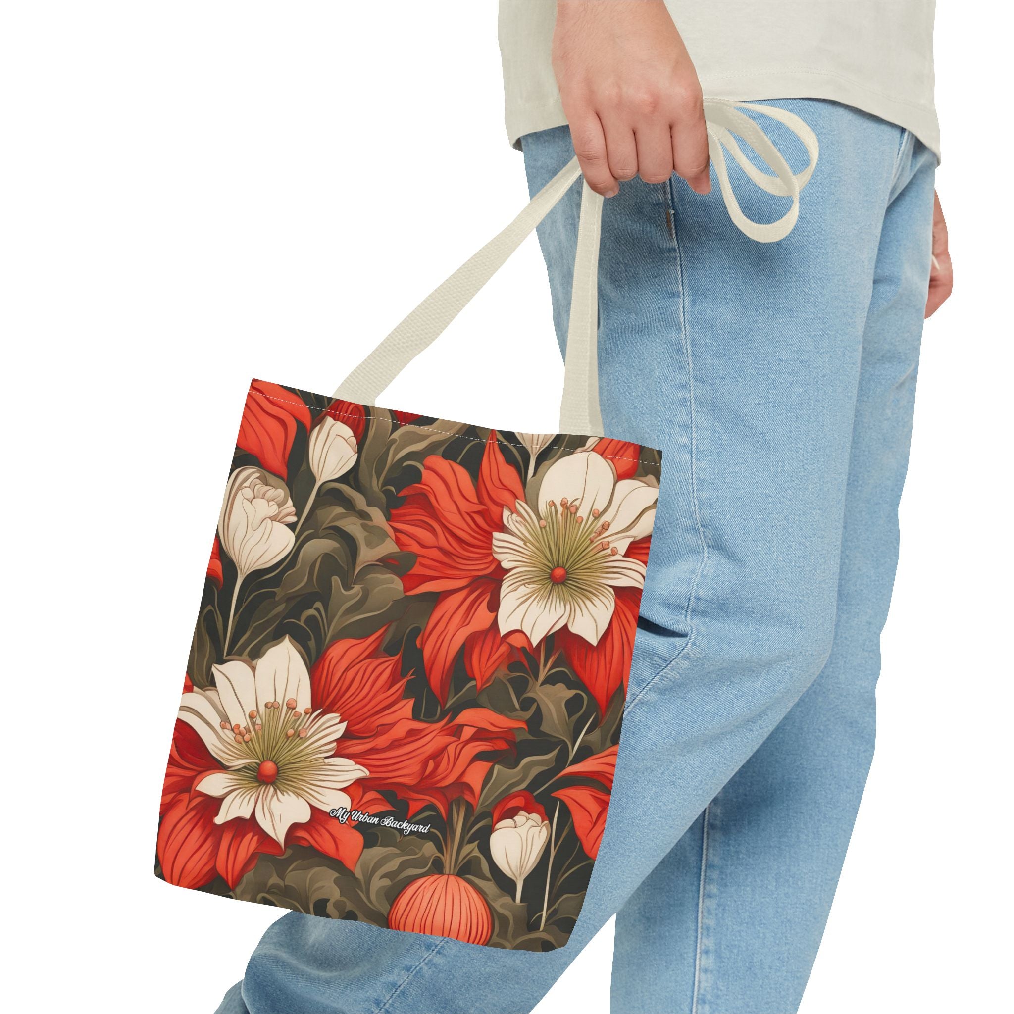 Holiday Flowers, Tote Bag with Cotton Handles