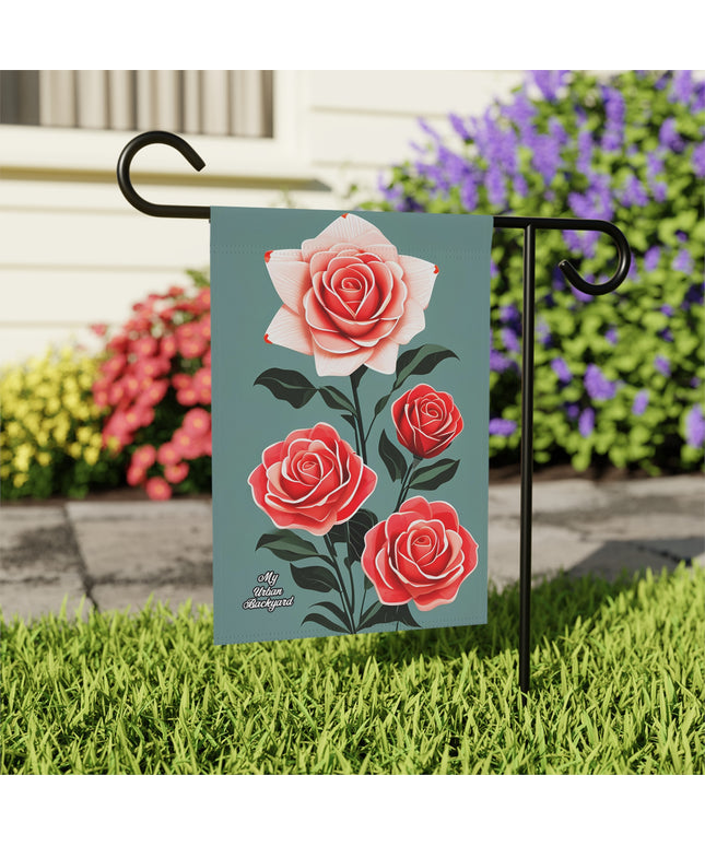 Roses, Garden Flag for Yard, Patio, Porch, or Work, 12"x18" - Flag only
