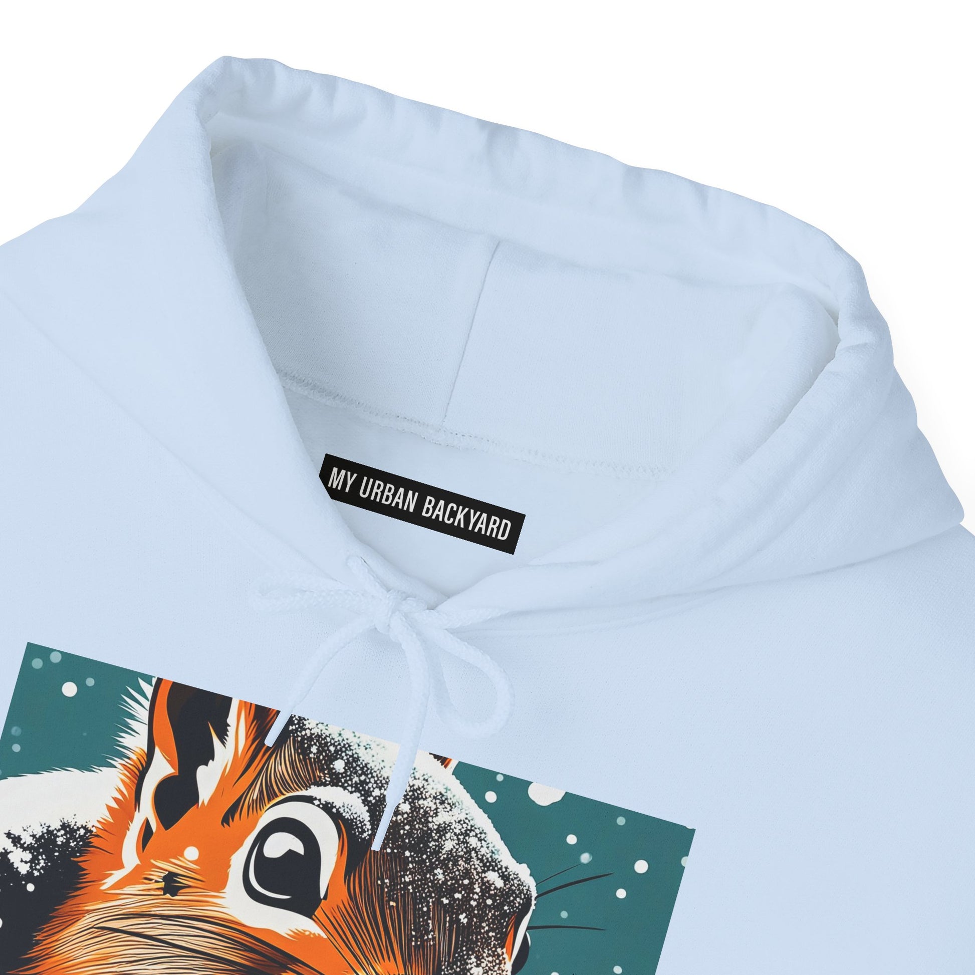 Winter Squirrel Sweatshirt - Unisex Heavy Blend Hooded, Cute Animal Apparel, Winter Fashion, Gift for Nature Lovers, Snowy Days, Cozy Wear