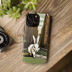 White Rabbit on a City Street, Cell Phone Case - Apple, Samsung, Google Pixel