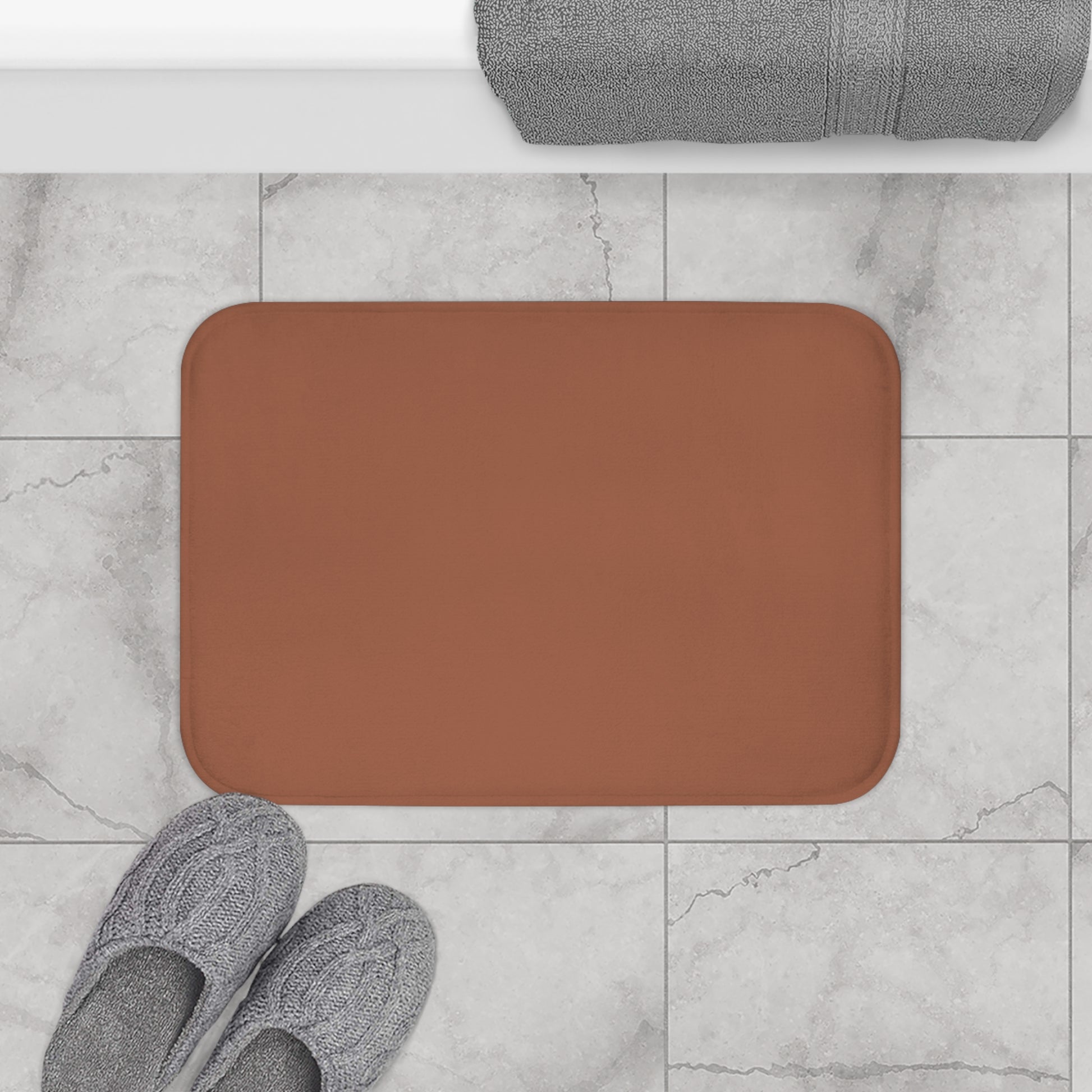 Terracotta Memory Foam Bath Mat — Soft Absorbent Bathroom Rug, 2 sizes