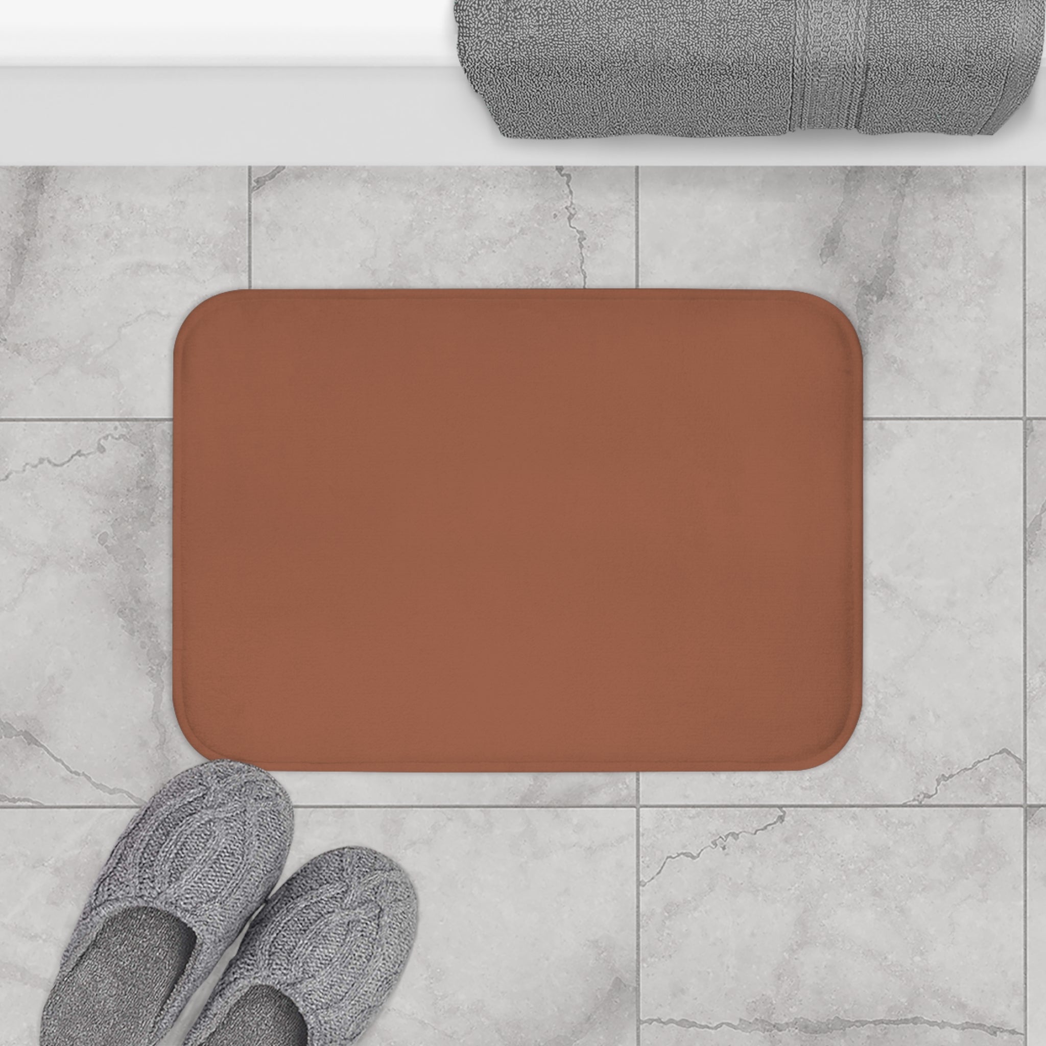 Terracotta Memory Foam Bath Mat — Soft Absorbent Bathroom Rug, 2 sizes