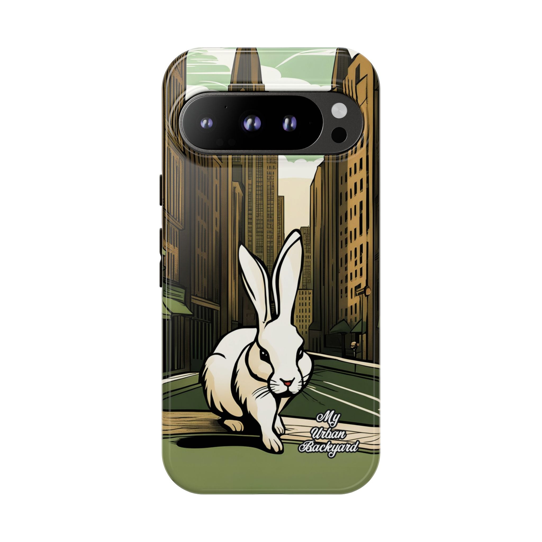 White Rabbit on a City Street, Cell Phone Case - Apple, Samsung, Google Pixel