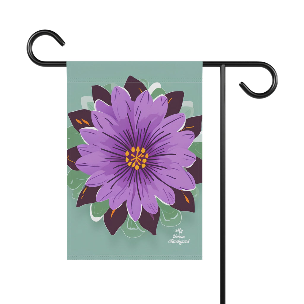 Purple Flower, Outdoor Garden Flag, Decor for Yard, Patio, House, 12" x 18", Double Sided Vertical. Flag only