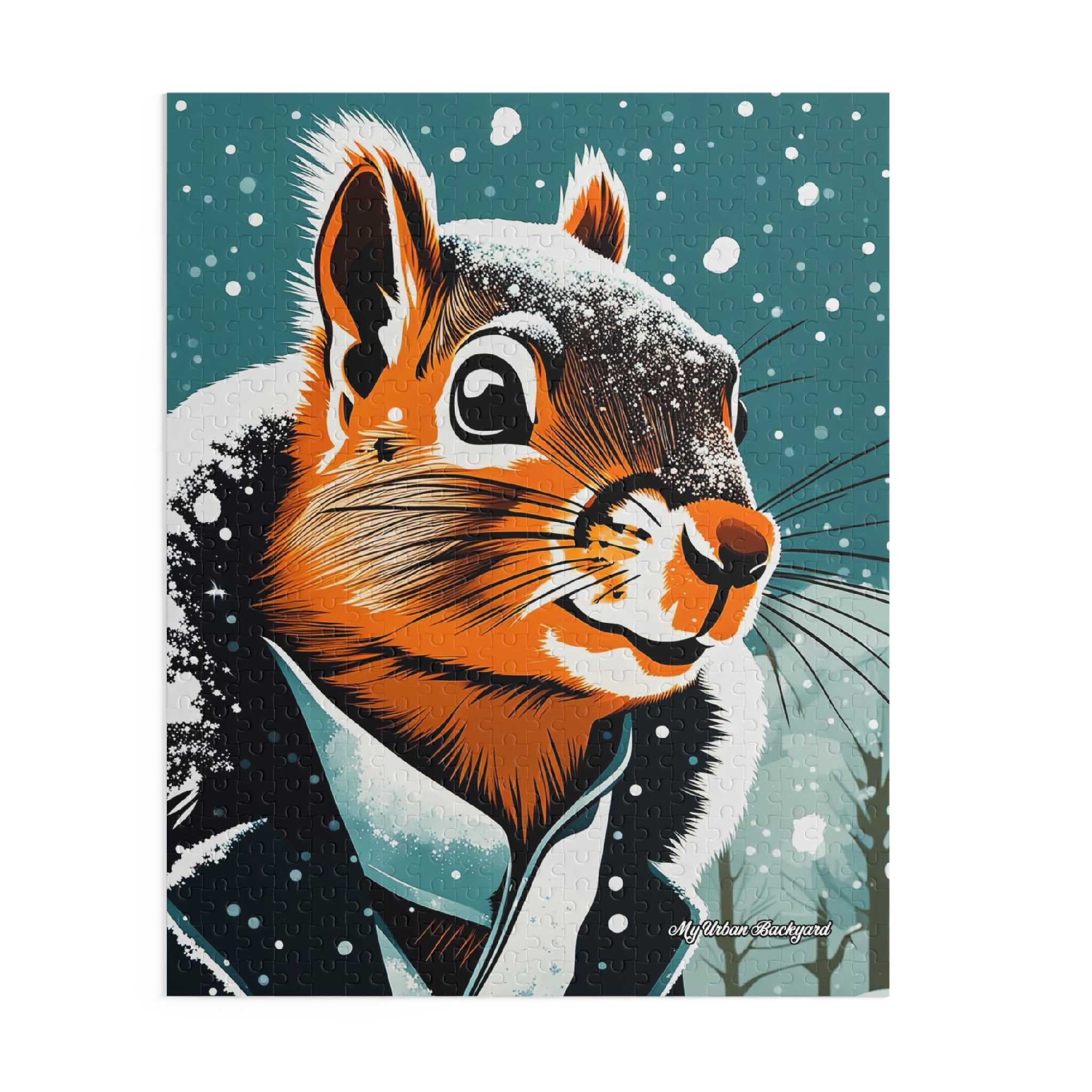 Winter Squirrel Jigsaw Puzzle, Holiday Fun, Family Game Night, Cozy Indoor Activity, Gift for Animal Lovers, (120, 252, or 500-Piece)