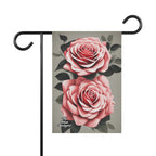 Two Pink Rose Flowers, Garden Flag